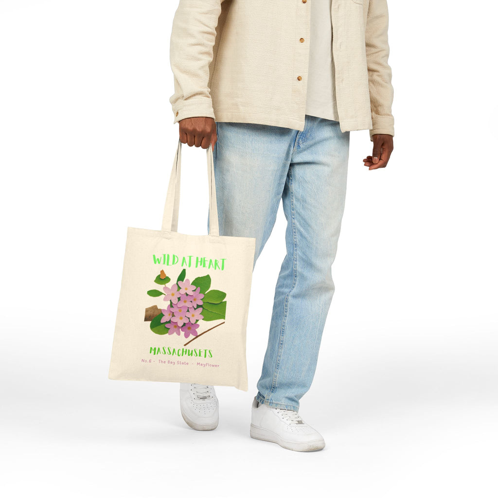 Wild at Heart Massachusetts Tote Bag – Canvas Nature Explorer Tote, Kids Adventure Gift