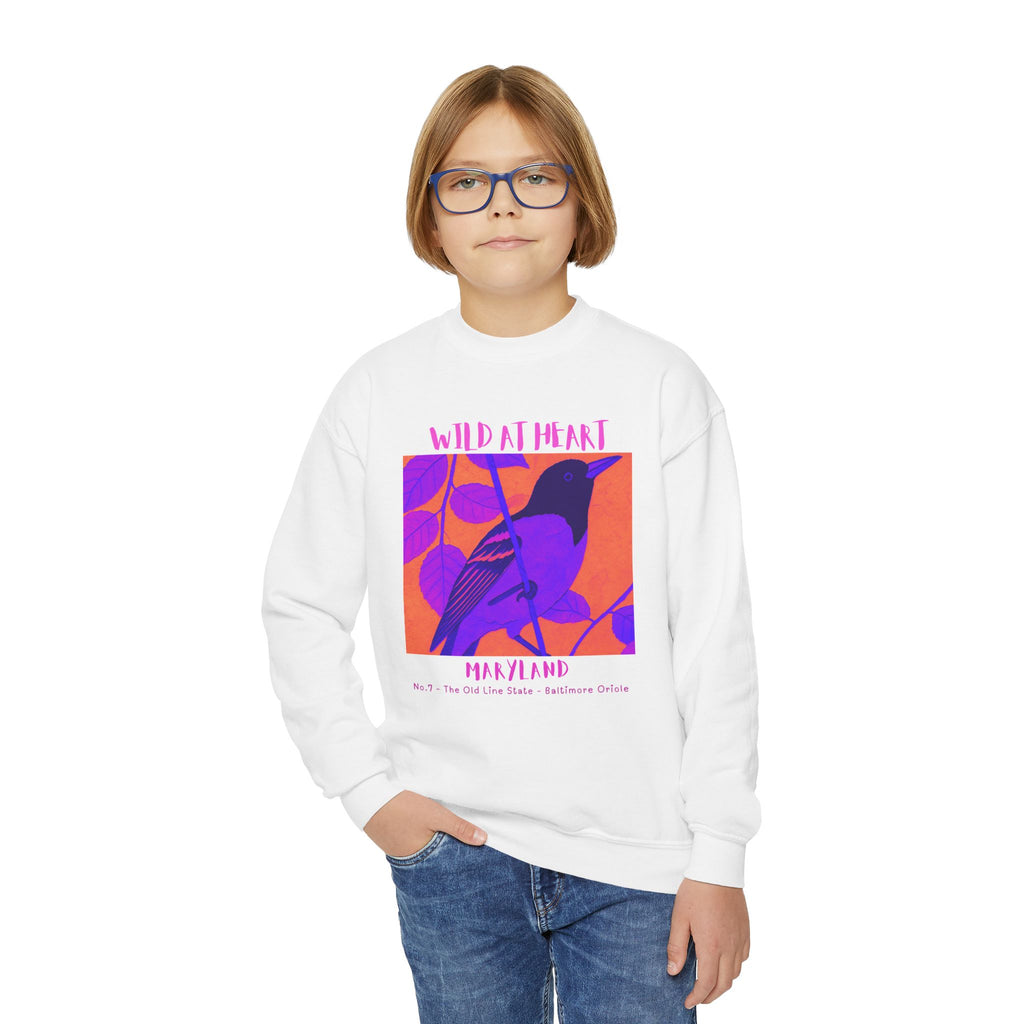 Maryland Wild at Heart Youth Crewneck Sweatshirt