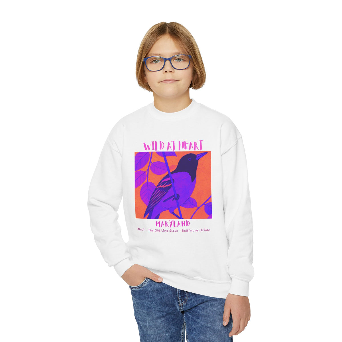Maryland Wild at Heart Youth Crewneck Sweatshirt