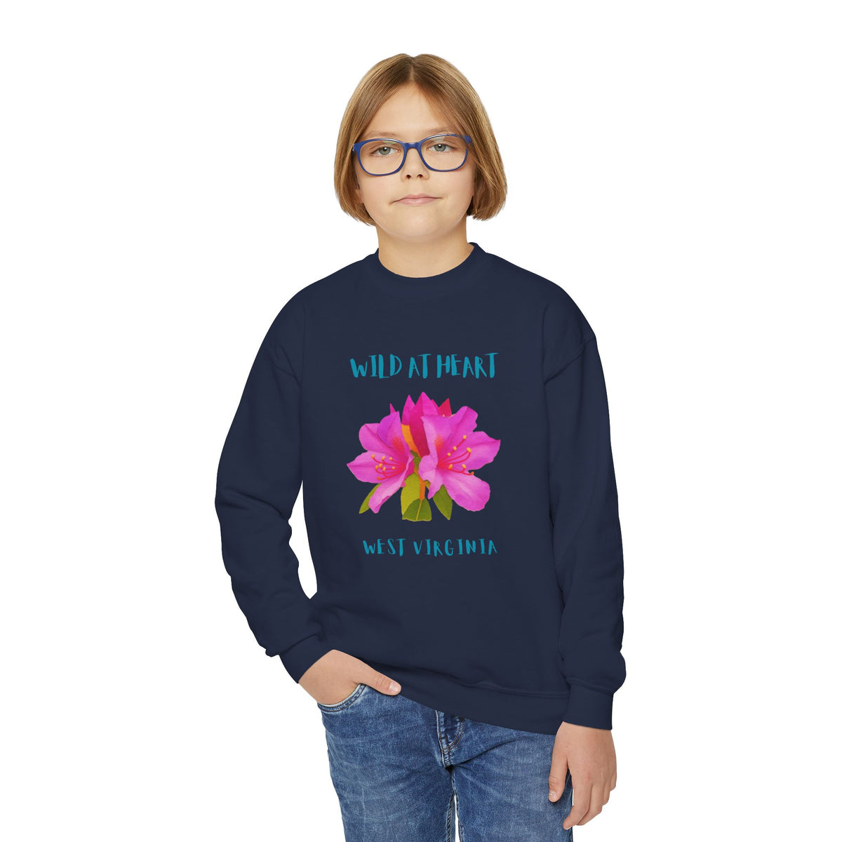 West Virginia Wild at Heart Youth Crewneck Sweatshirt