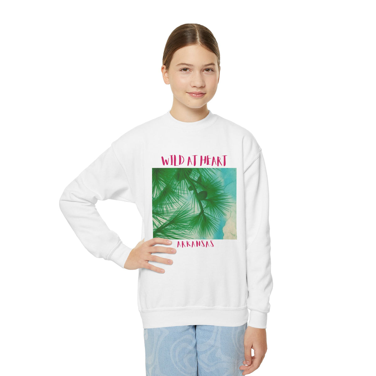 Arkansas Wild at Heart Youth Crewneck Sweatshirt