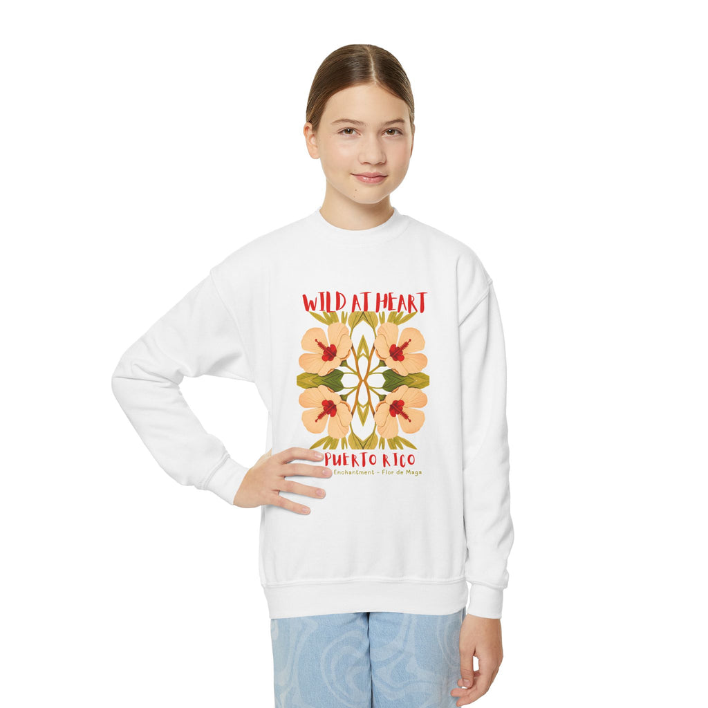 Puerto Rico Wild at Heart Youth Crewneck Sweatshirt