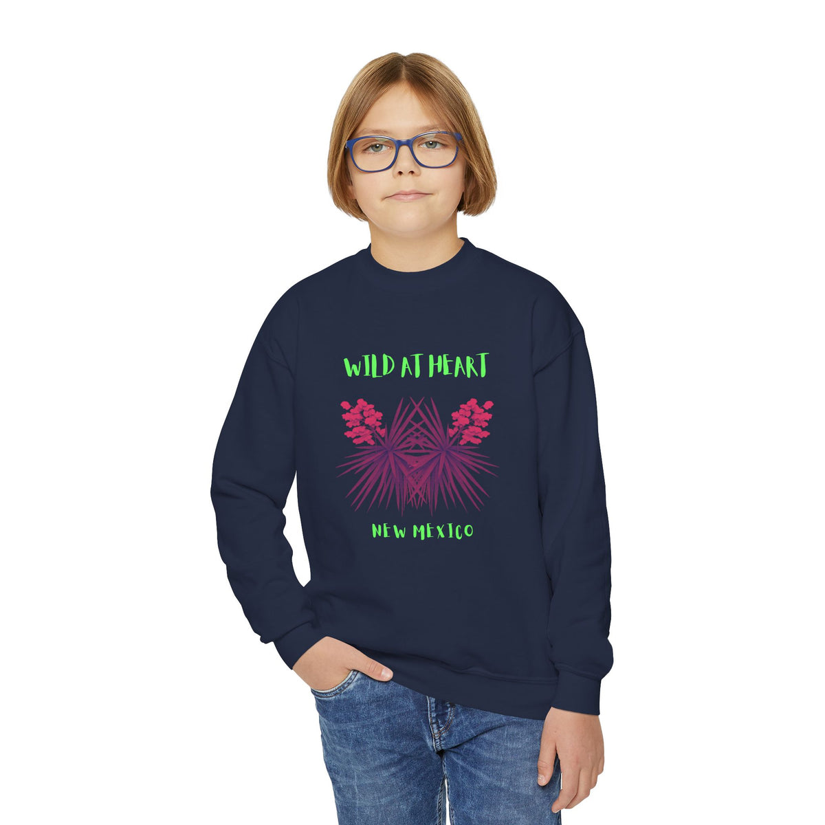 New Mexico Wild at Heart Youth Crewneck Sweatshirt