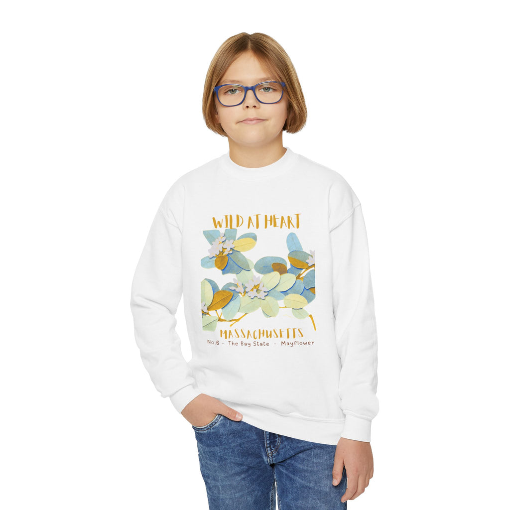Massachusetts Wild at Heart Youth Crewneck Sweatshirt