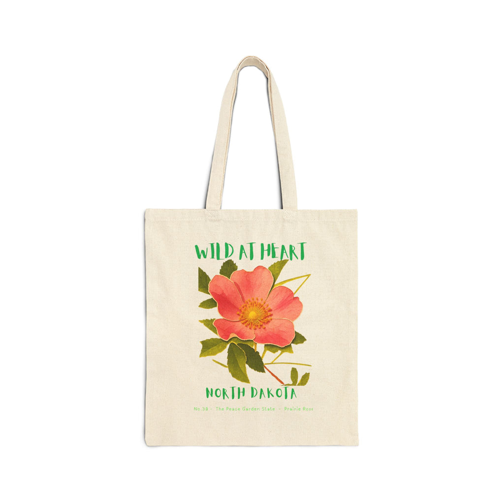 Wild at Heart North Dakota Tote Bag – Canvas Nature Explorer Tote, Kids Adventure Gift