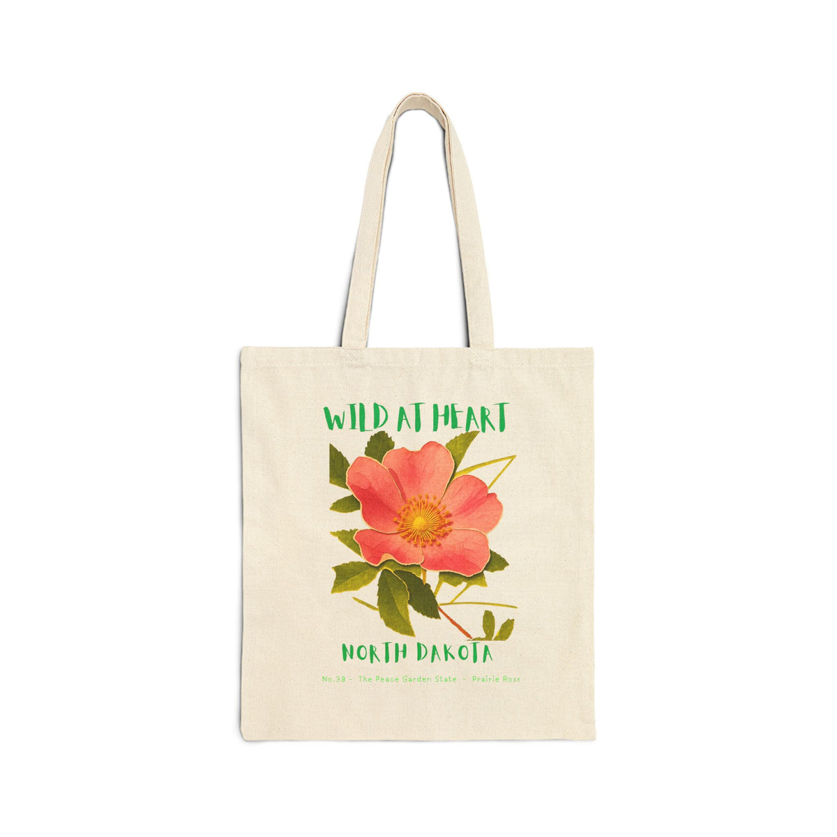Wild at Heart North Dakota Tote Bag – Canvas Nature Explorer Tote, Kids Adventure Gift