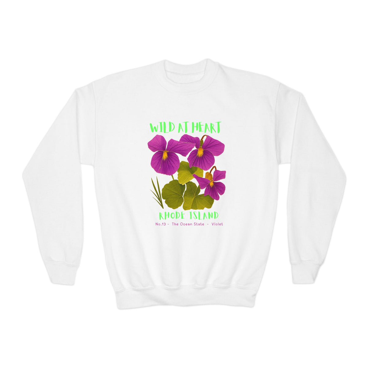 Rhode Island Wild at Heart Youth Crewneck Sweatshirt