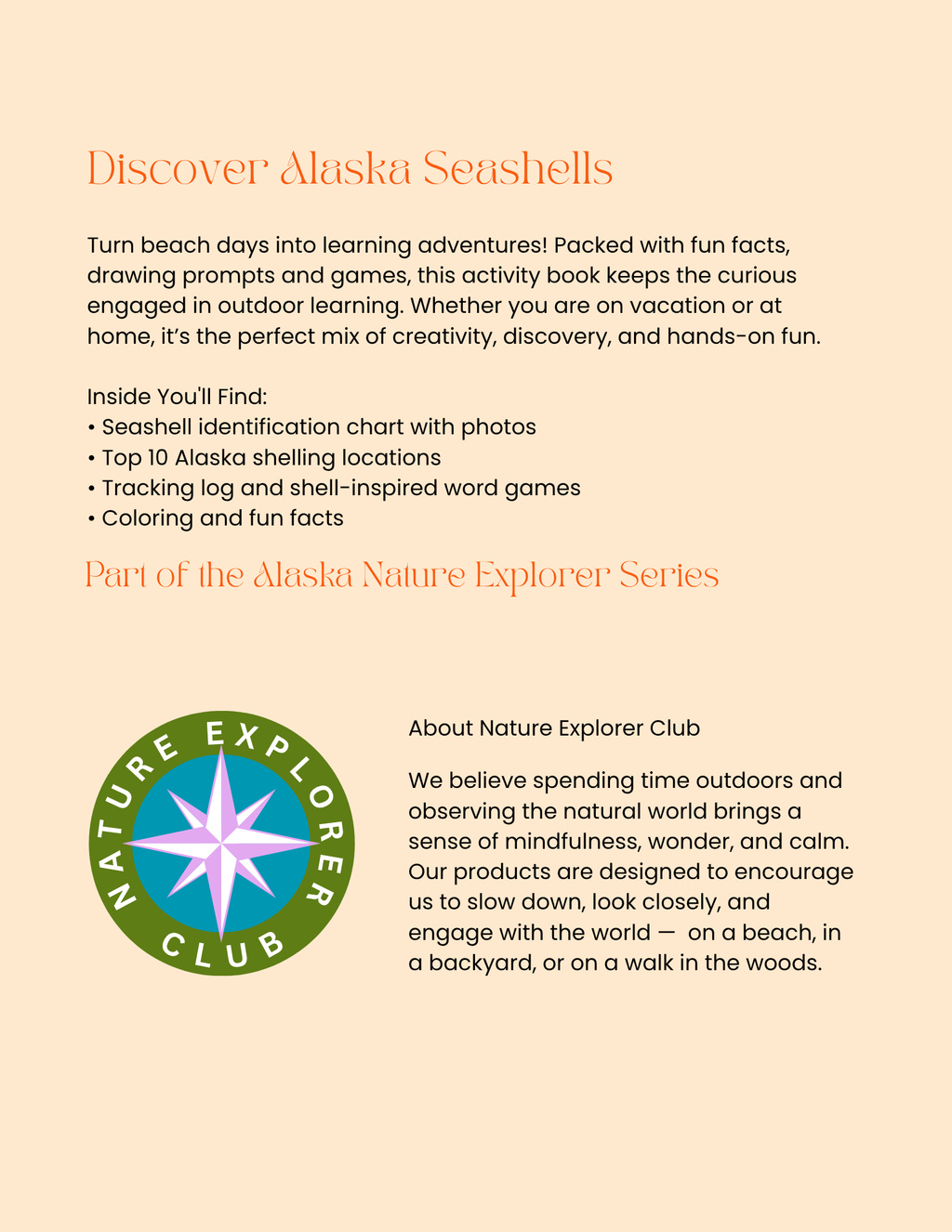 Alaska Nature Gift Set for Kids Ages 7-12 – 5 Activity Books + Canvas Tote (Birds, Butterflies, Wildflowers, Leaves & Seashells)