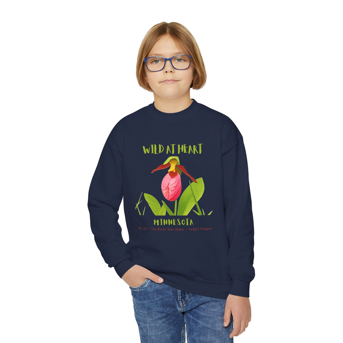 Minnesota Wild at Heart Youth Crewneck Sweatshirt