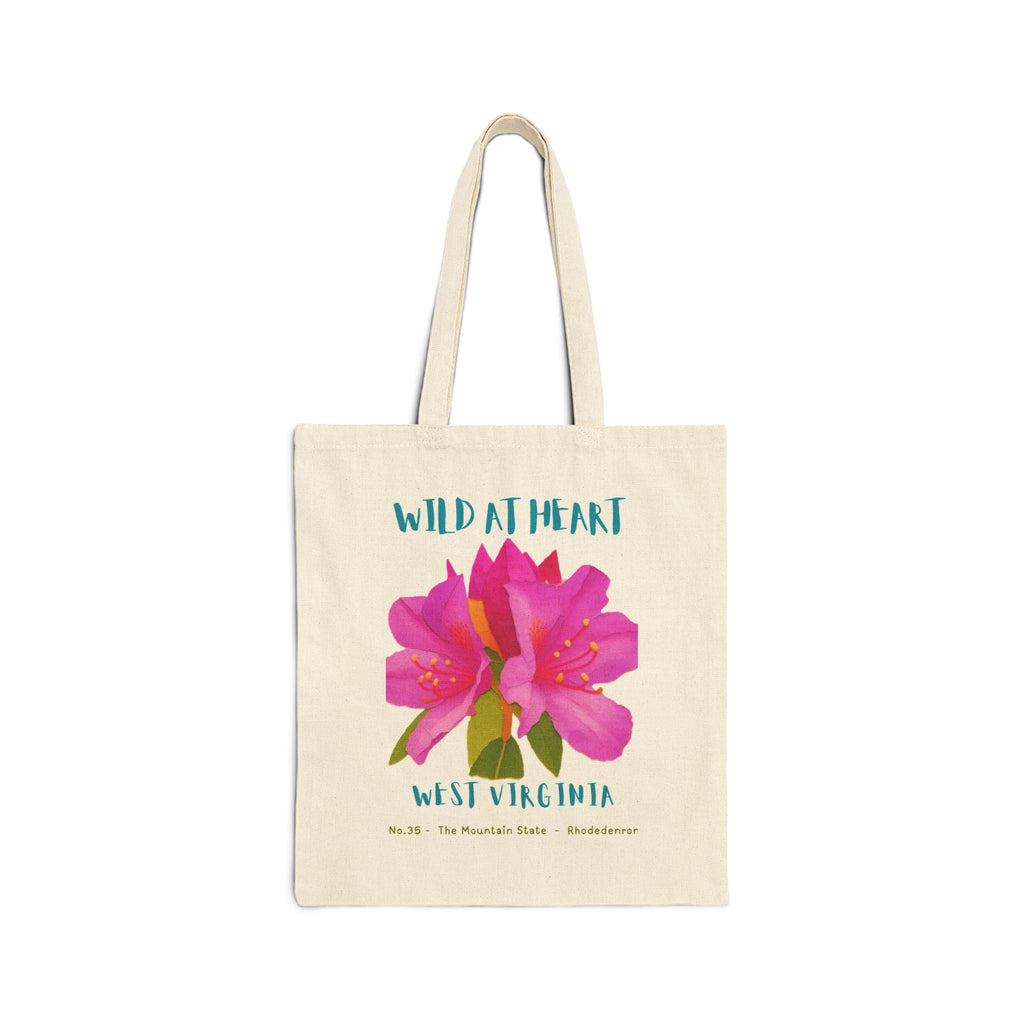 Wild at Heart West Virginia Tote Bag – Canvas Nature Explorer Tote, Kids Adventure Gift
