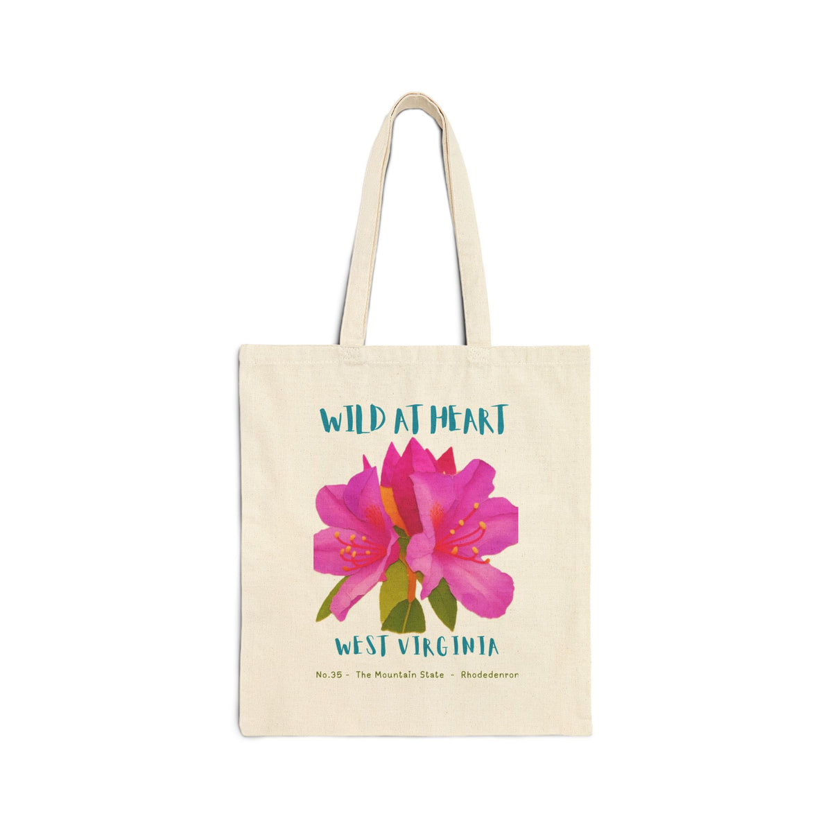 Wild at Heart West Virginia Tote Bag – Canvas Nature Explorer Tote, Kids Adventure Gift