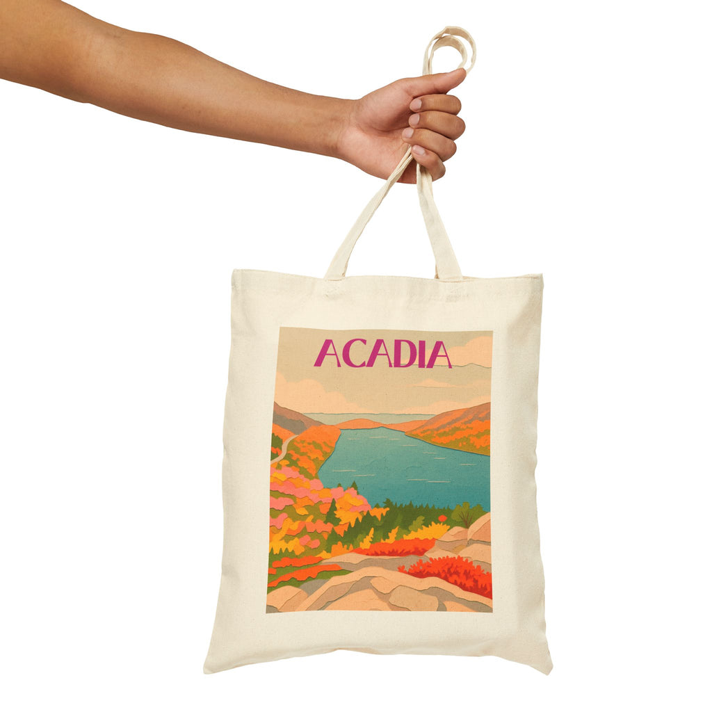 Wild at Heart Acadia National Park Tote Bag – Lake & Landscape Canvas Explorer Tote, Souvenir Gift