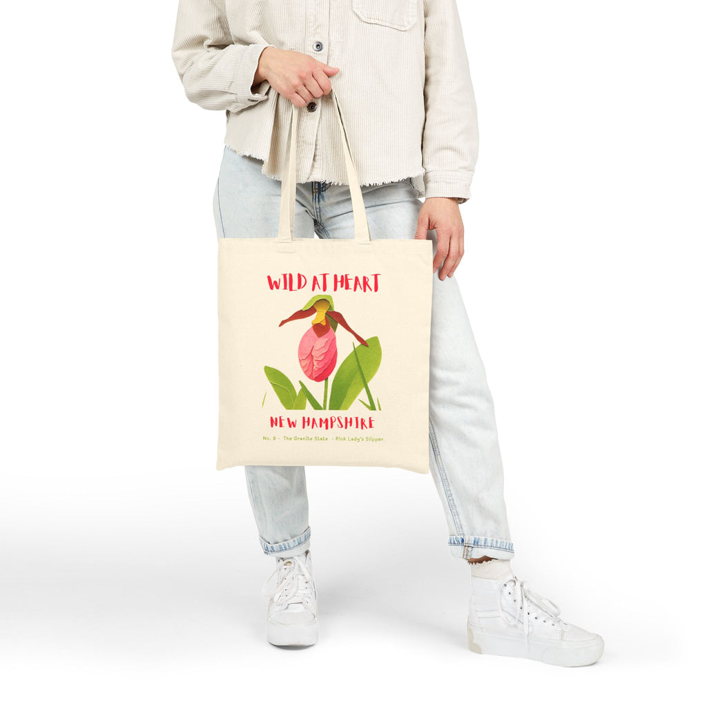 Wild at Heart New Hampshire Tote Bag – Canvas Nature Explorer Tote, Kids Adventure Gift