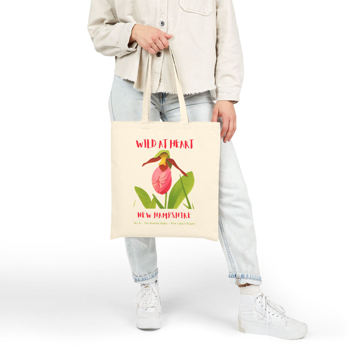 Wild at Heart New Hampshire Tote Bag – Canvas Nature Explorer Tote, Kids Adventure Gift