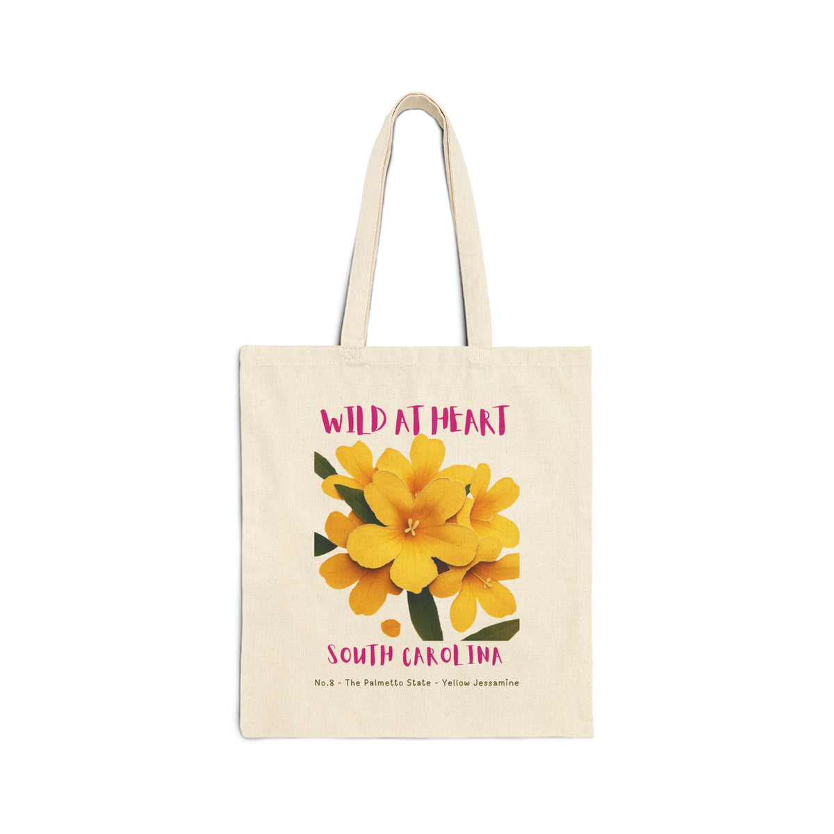 Wild at Heart South Carolina Tote Bag – State Flower Canvas Tote, Nature Explorer Gift for Kids