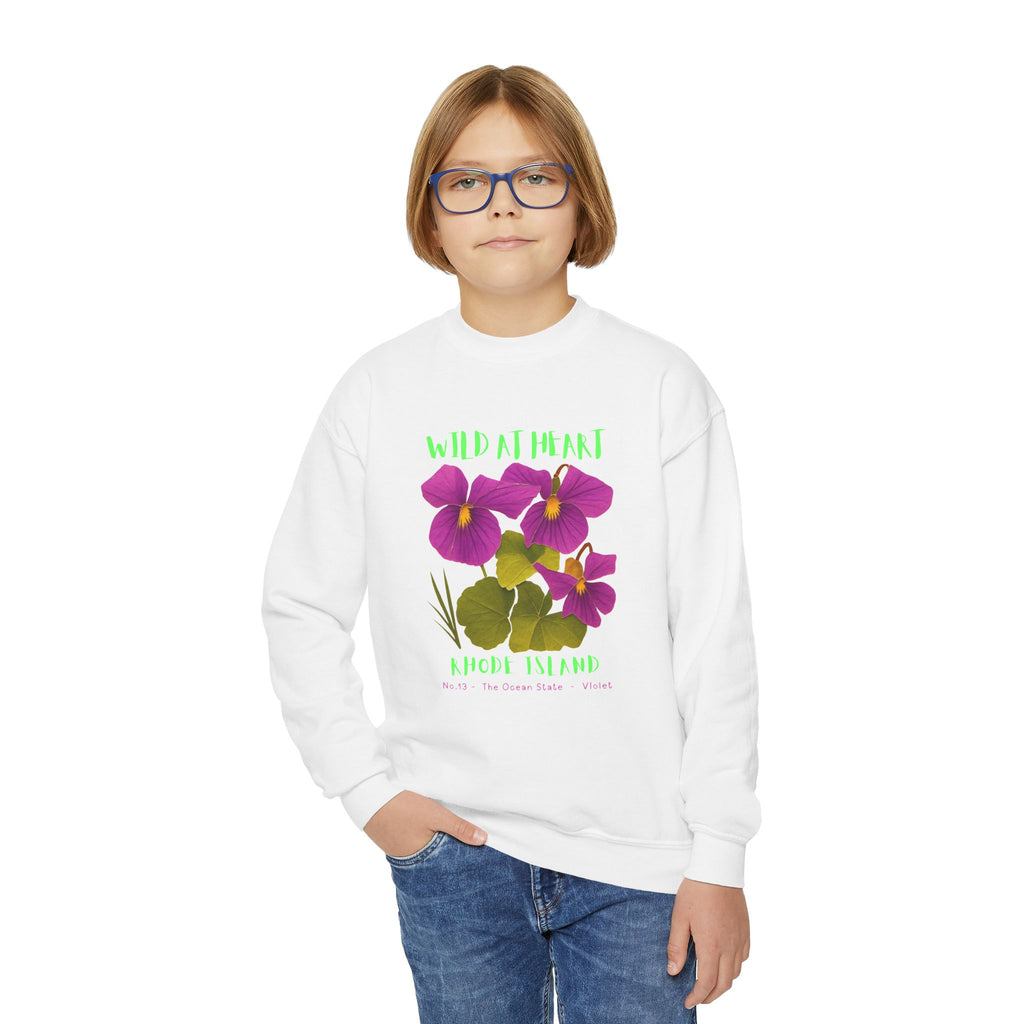 Rhode Island Wild at Heart Youth Crewneck Sweatshirt