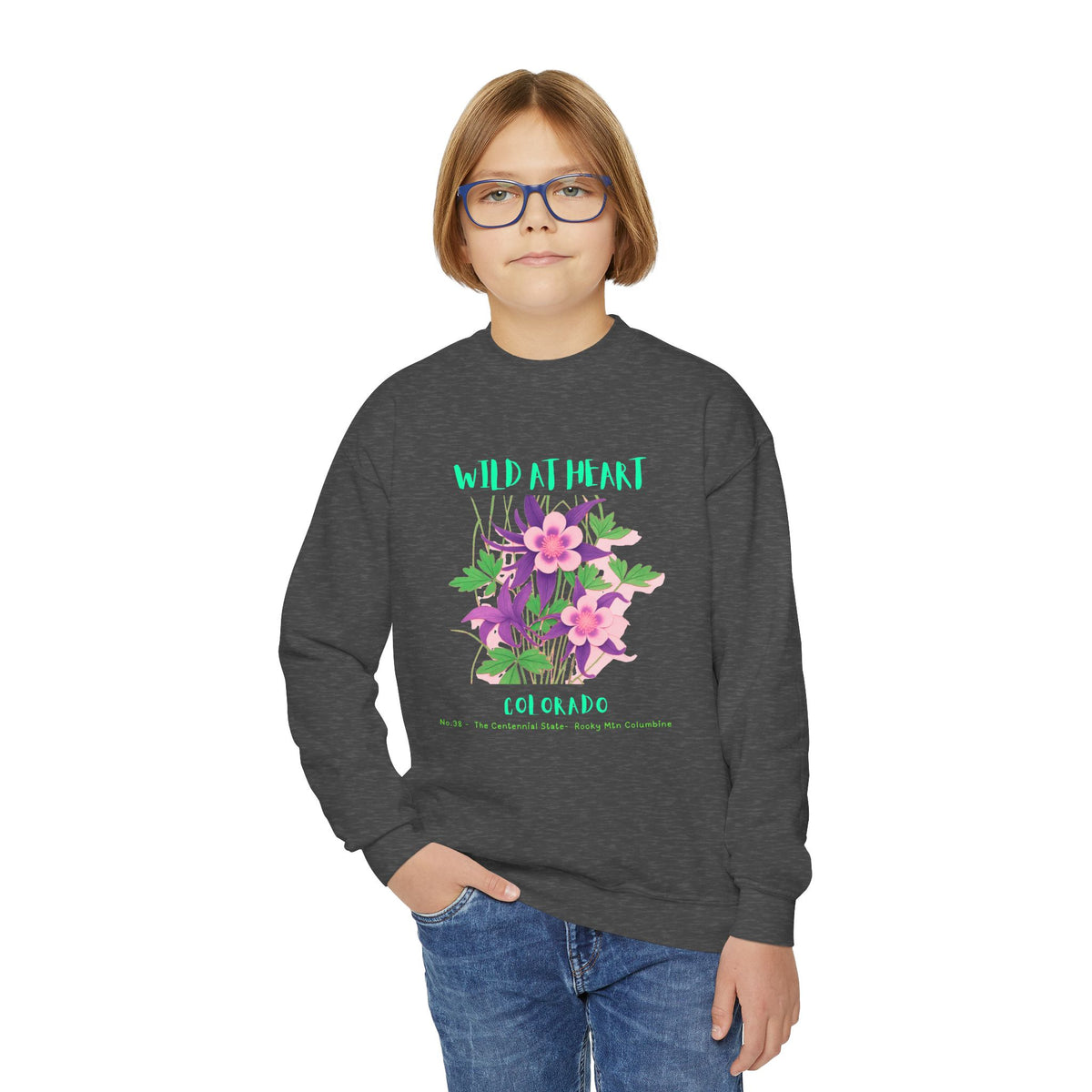 Colorado Wild at Heart Youth Crewneck Sweatshirt