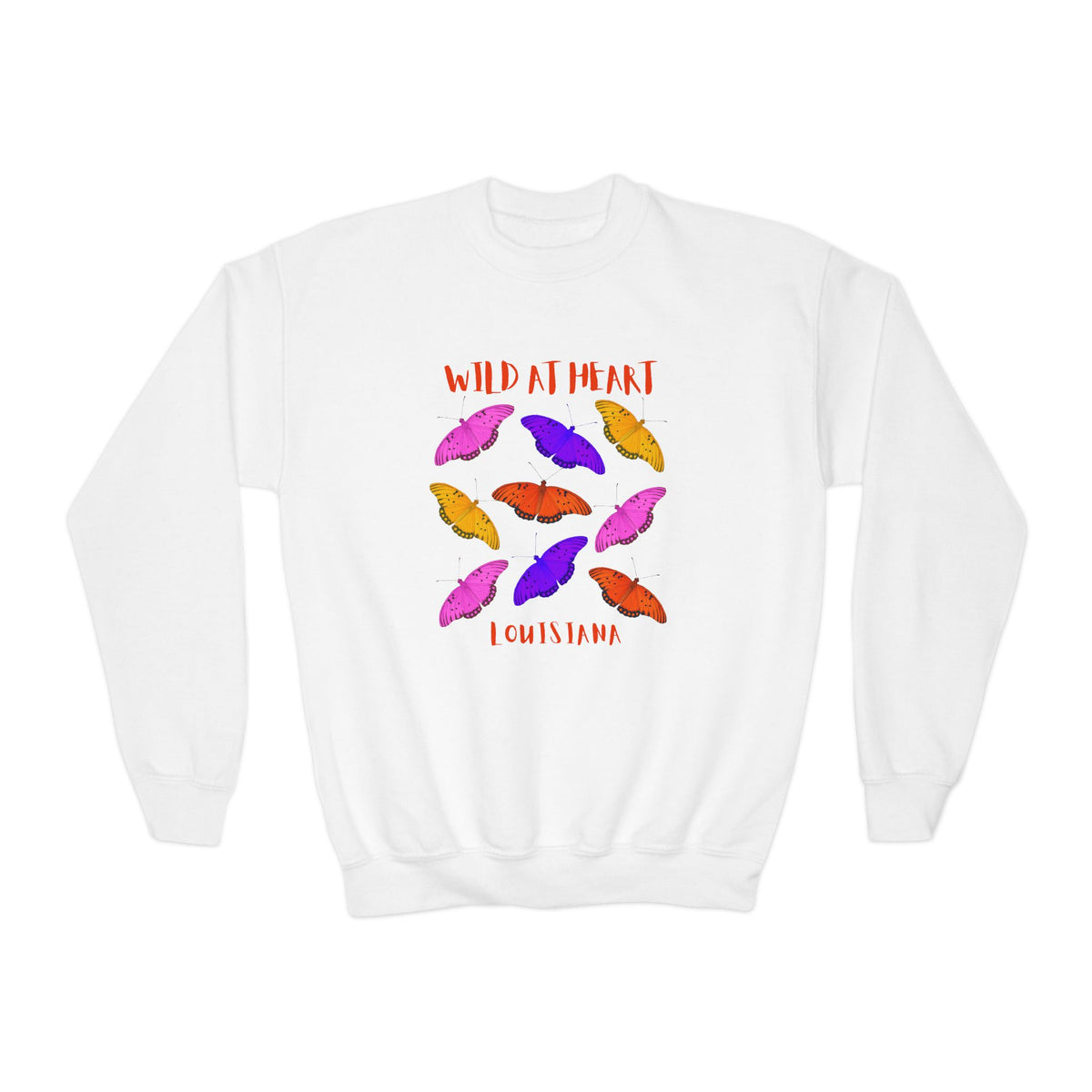 Louisiana Wild at Heart Youth Crewneck Sweatshirt