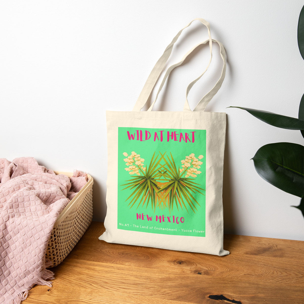 New Mexico Wild at Heart Tote - Cotton Canvas Tote Bag