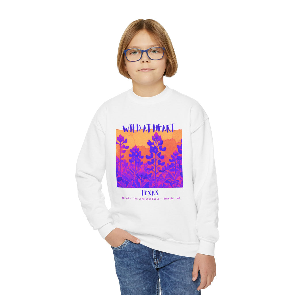 Texas Wild at Heart Youth Crewneck Sweatshirt