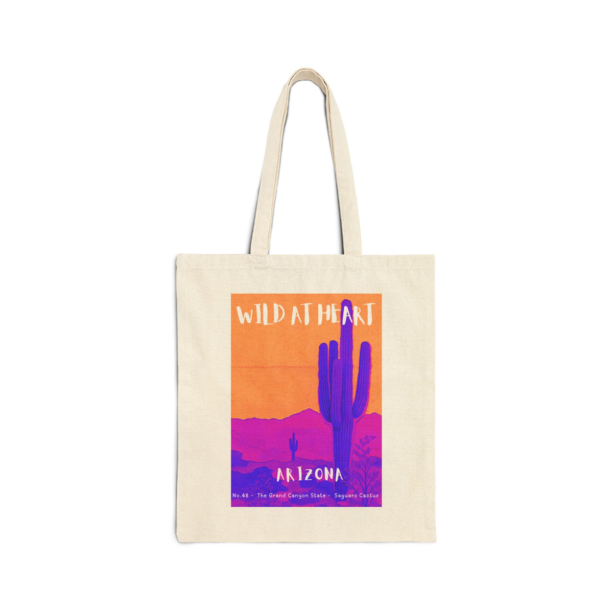 Wild at Heart Arizona Tote Bag – Desert Cactus Sunset Canvas Tote, Nature Explorer Gift for Kids