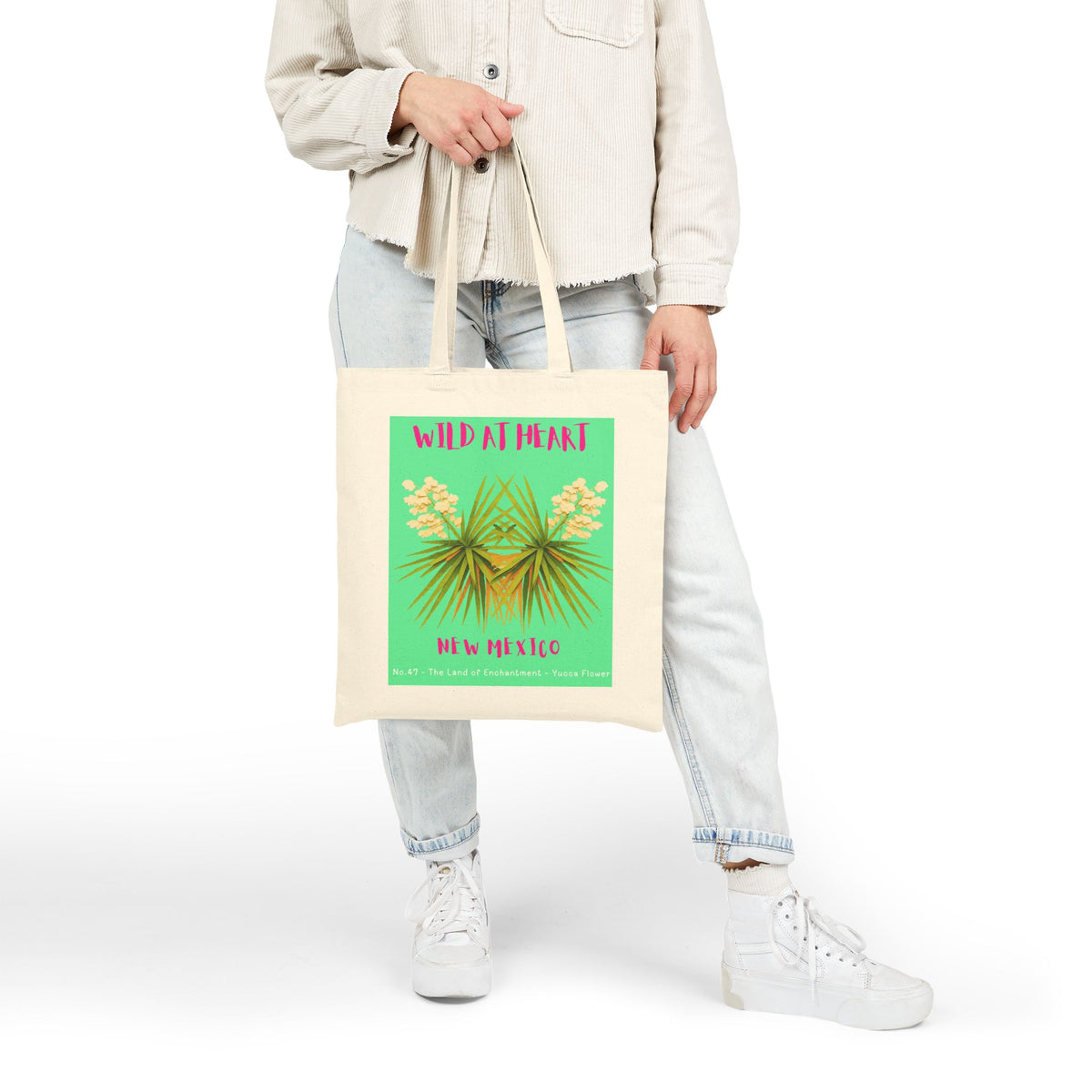 New Mexico Wild at Heart Tote - Cotton Canvas Tote Bag