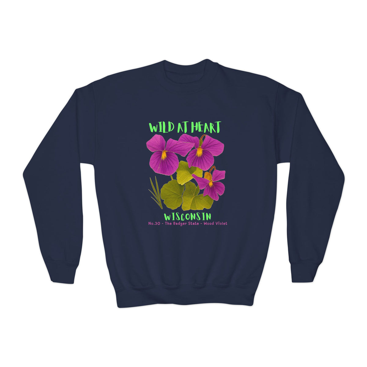 Wisconsin Wild at Heart Youth Crewneck Sweatshirt