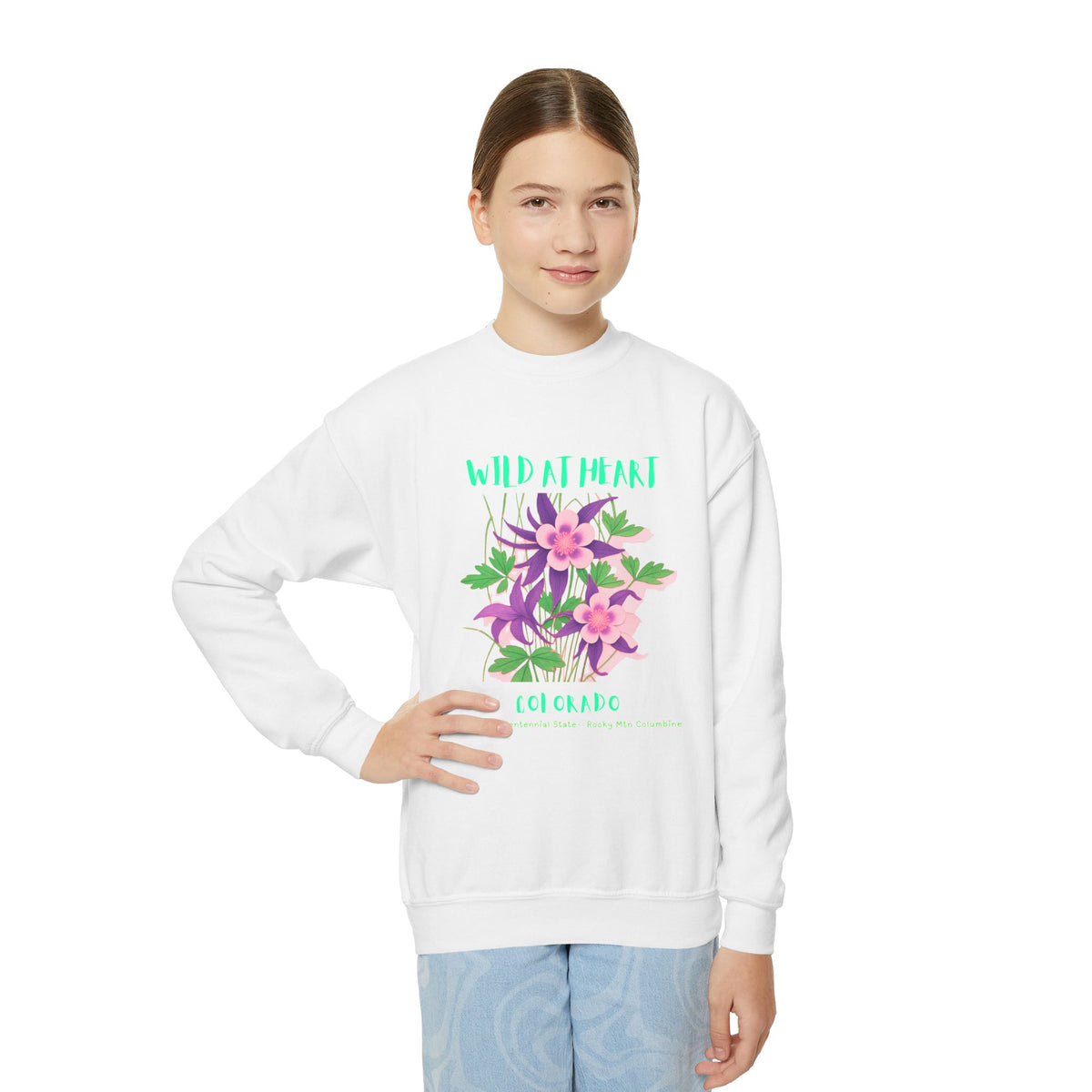 Colorado Wild at Heart Youth Crewneck Sweatshirt