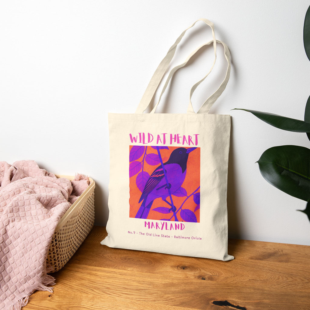 Wild at Heart Maryland Tote Bag – Canvas Nature Explorer Tote, Kids Adventure Gift