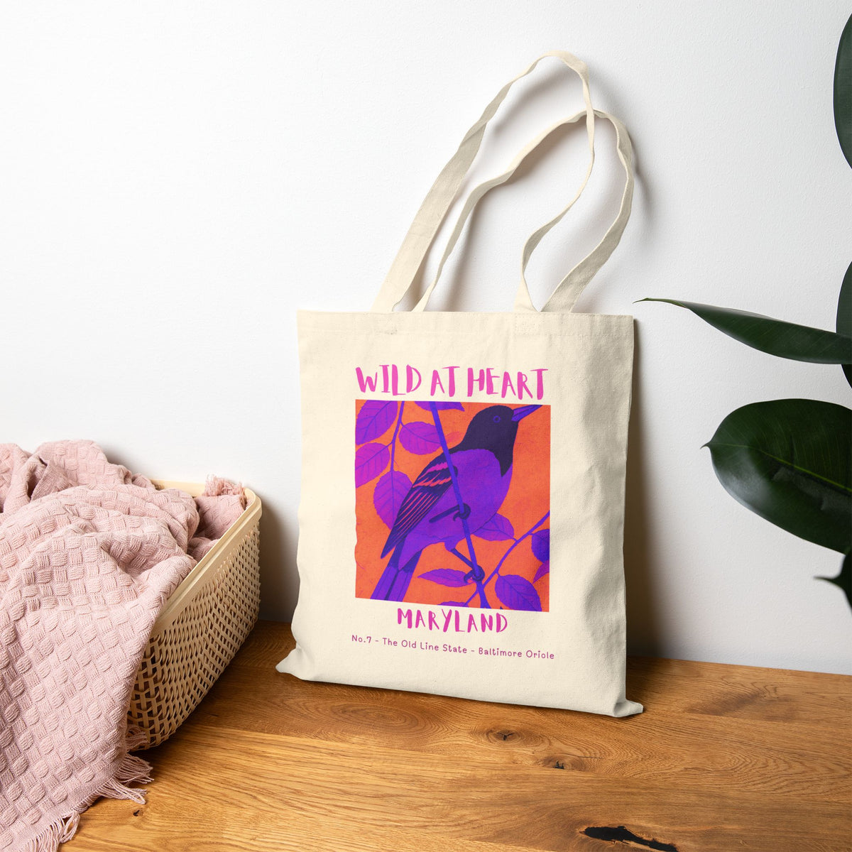 Wild at Heart Maryland Tote Bag – Canvas Nature Explorer Tote, Kids Adventure Gift