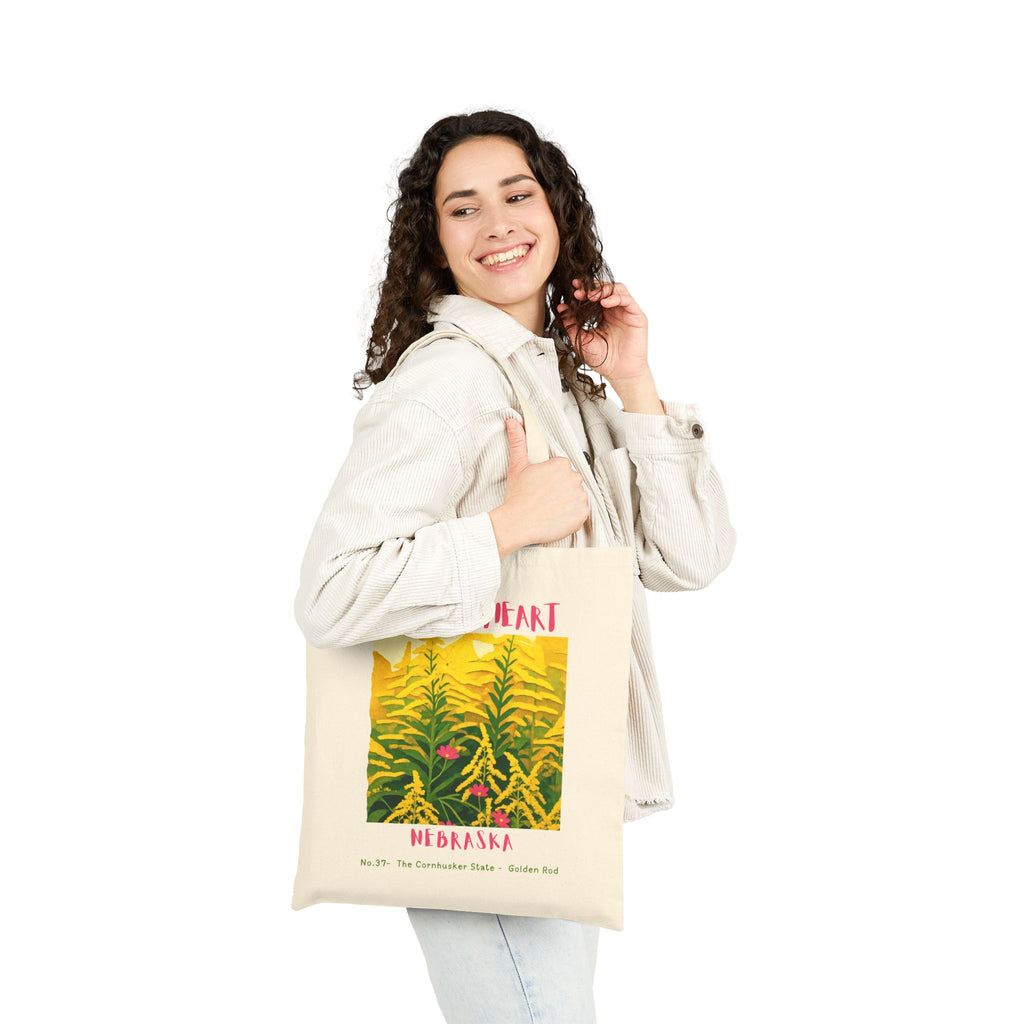 Nebraska 'Wild at Heart' Canvas Tote Bag