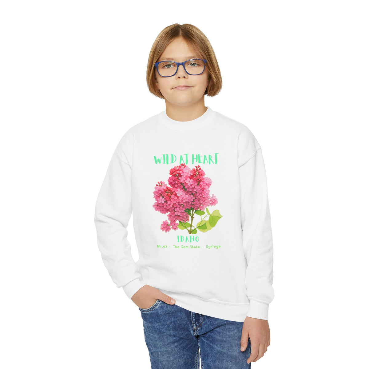 Idaho Wild at Heart Youth Crewneck Sweatshirt