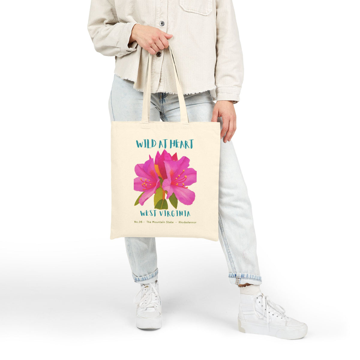 Wild at Heart West Virginia Tote Bag – Canvas Nature Explorer Tote, Kids Adventure Gift