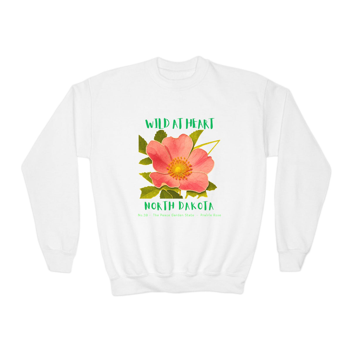 North Dakota Wild at Heart Youth Crewneck Sweatshirt