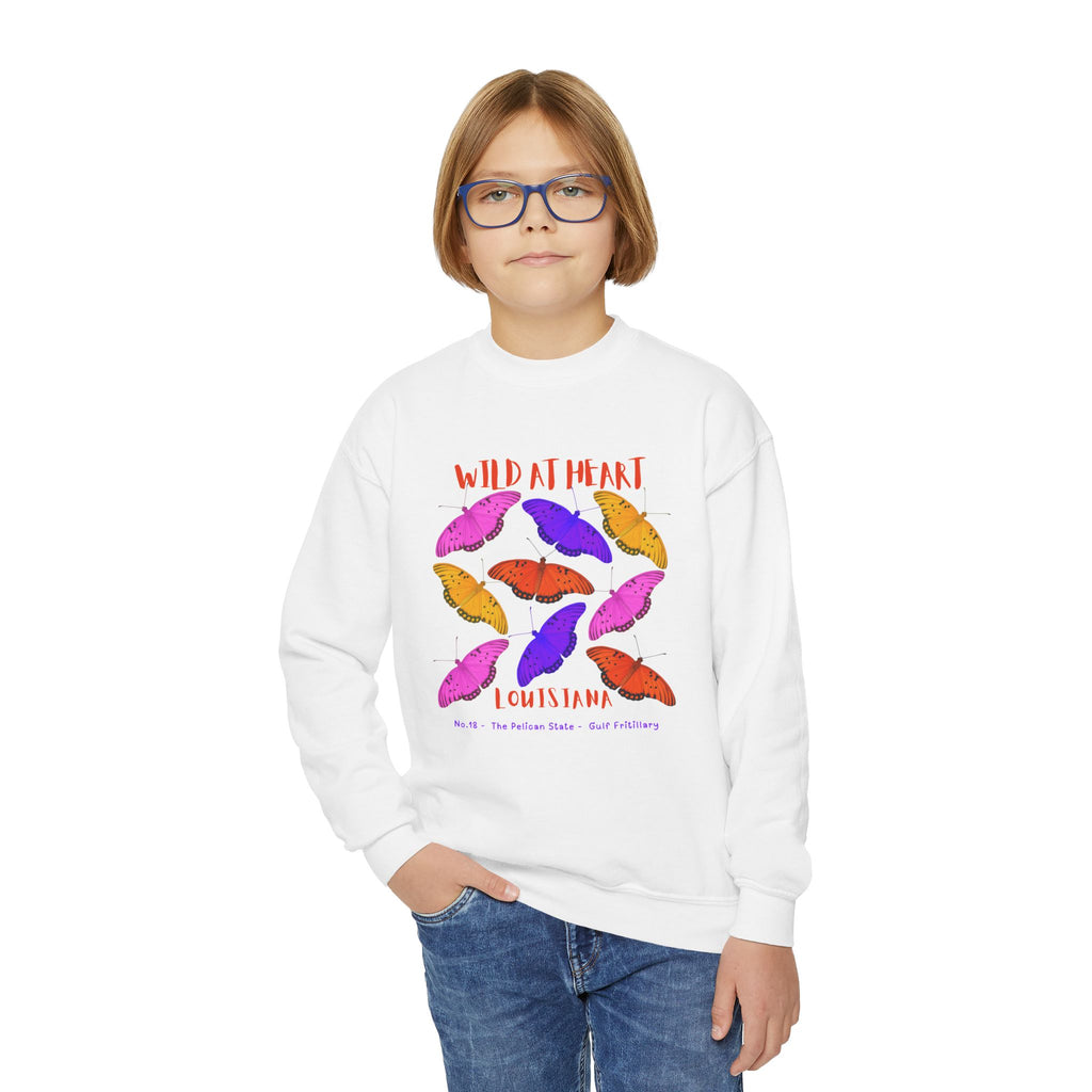 Louisiana Wild at Heart Youth Crewneck Sweatshirt