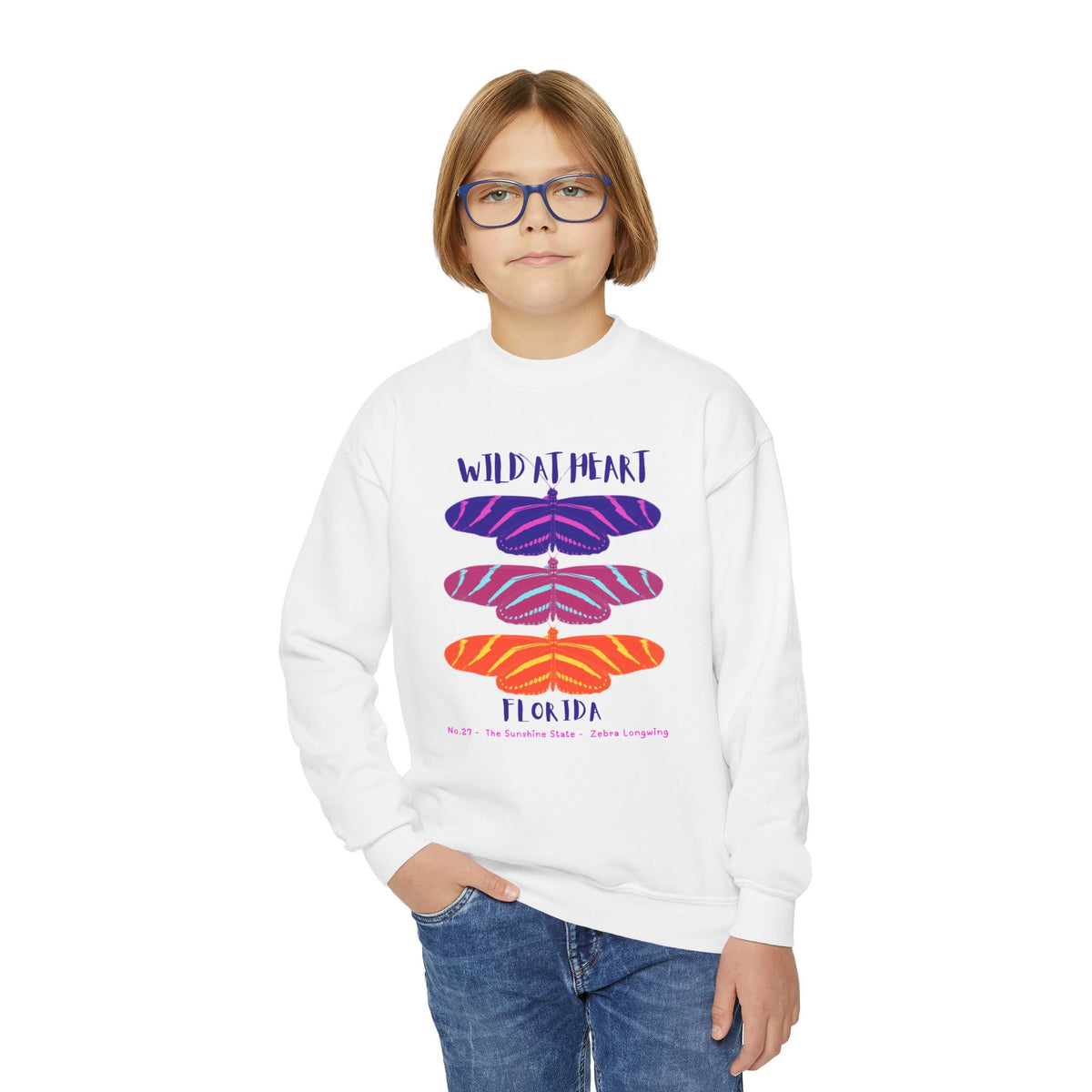 Florida Wild at Heart Youth Crewneck Sweatshirt
