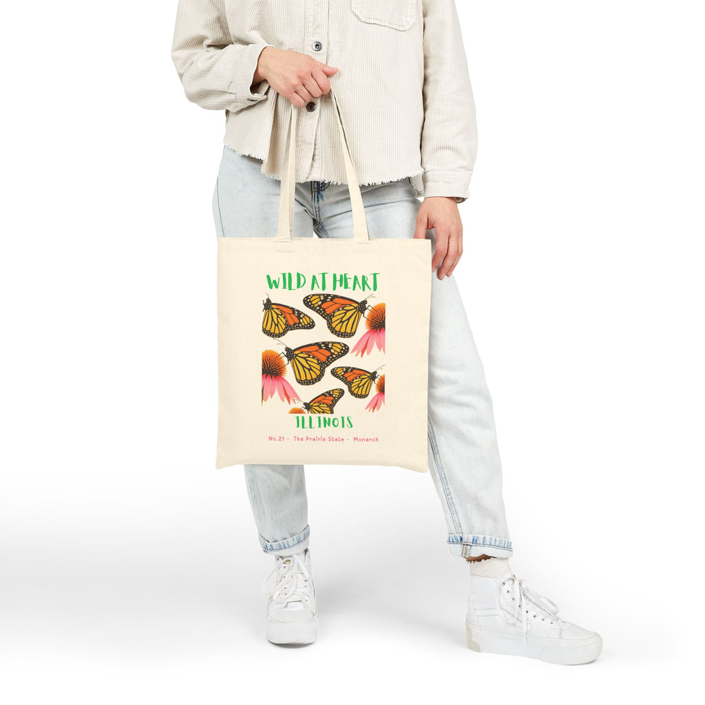 Wild at Heart Illinois Tote Bag – Canvas Nature Explorer Tote, Kids Adventure Gift