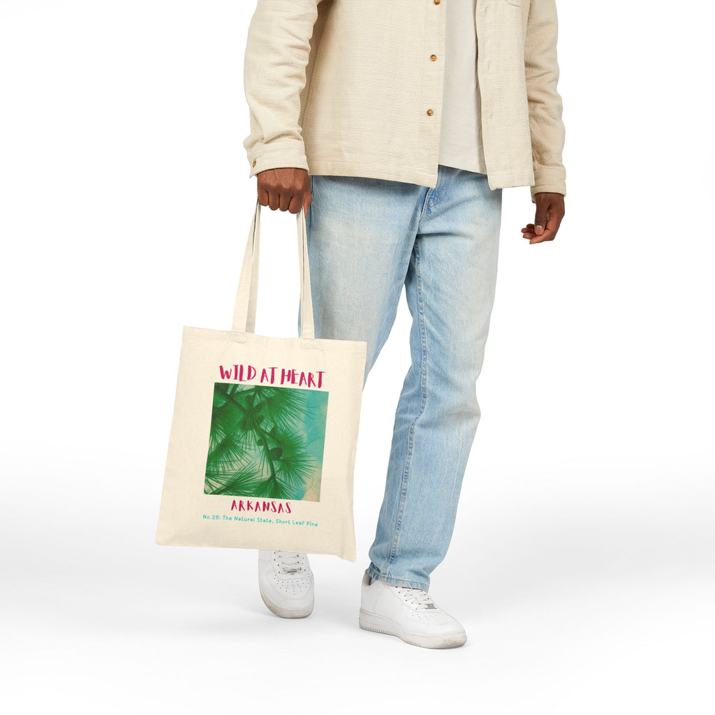 Wild at Heart Arkansas Tote Bag – Palm Print Canvas Tote, Nature Explorer Gift for Kids