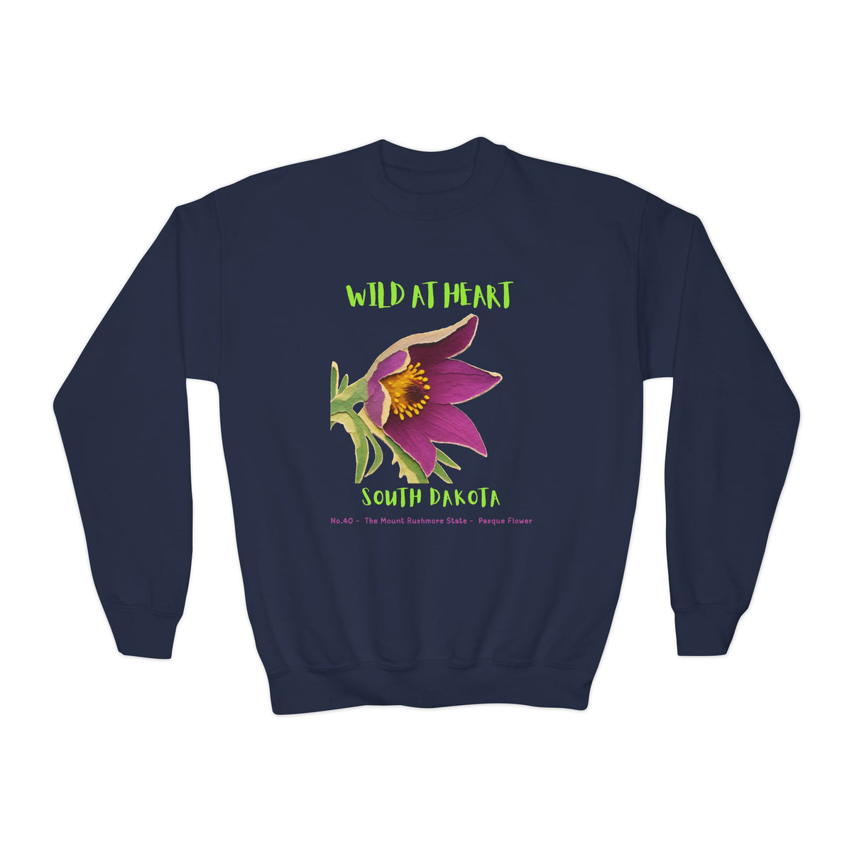 South Dakota Wild at Heart Youth Crewneck Sweatshirt