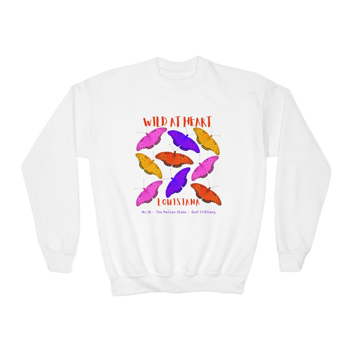 Louisiana Wild at Heart Youth Crewneck Sweatshirt
