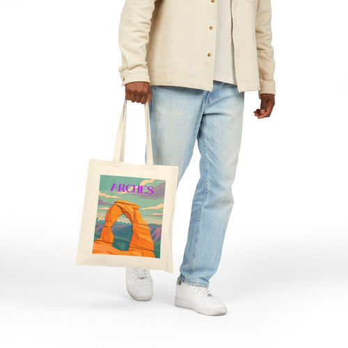 Arches Wild At Heart Tote Bag - Retro National Park Tote Bag