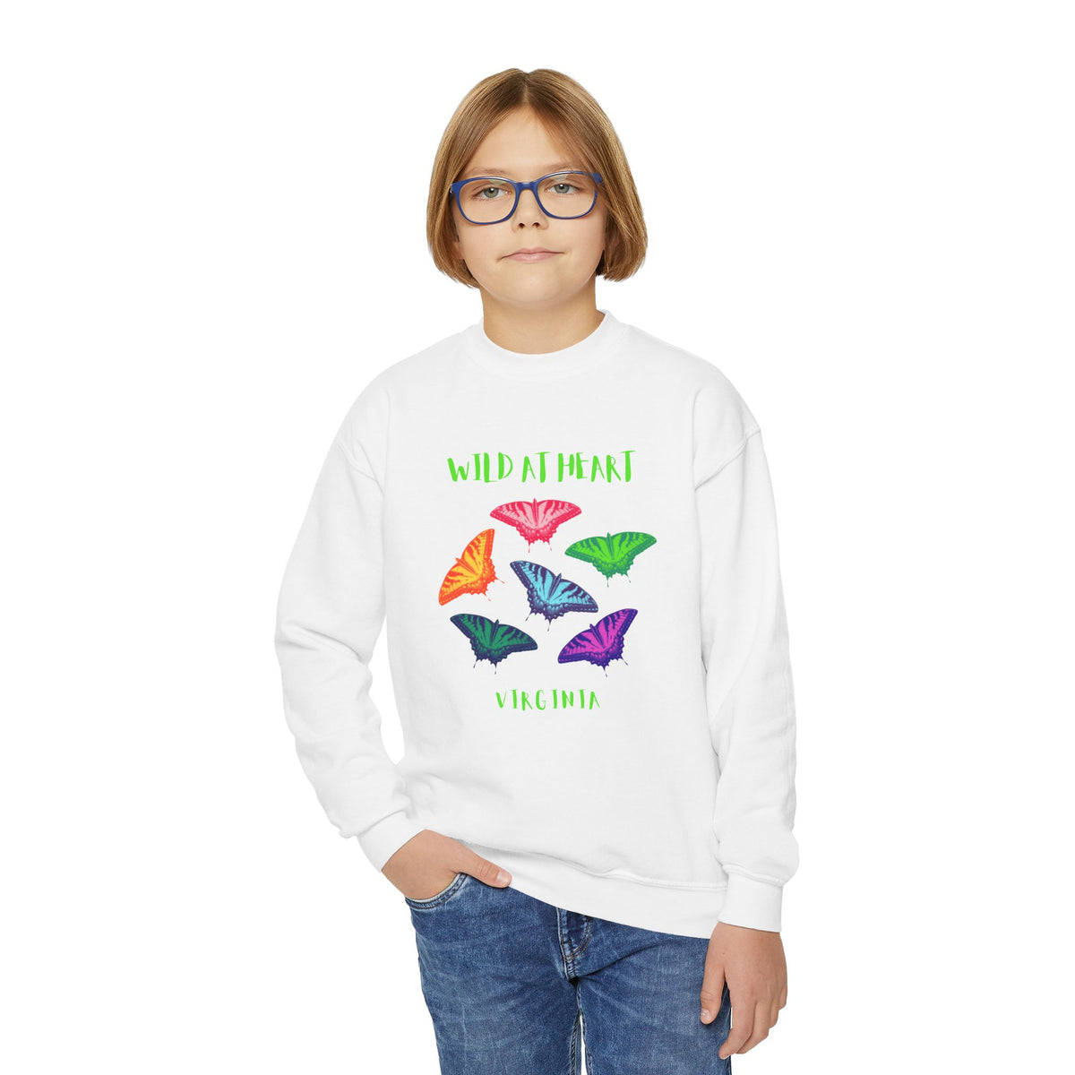 Virginia Wild at Heart Youth Crewneck Sweatshirt