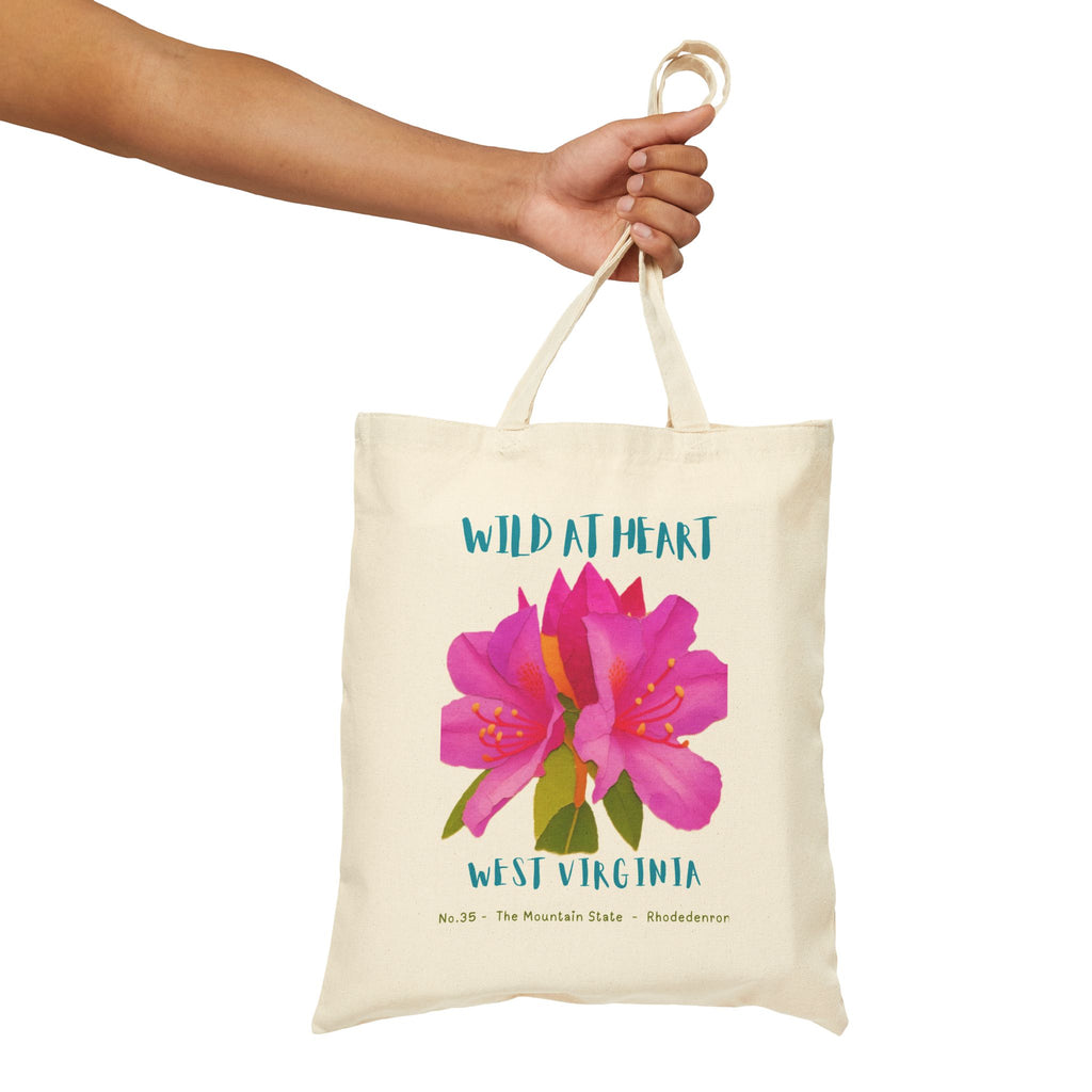 Wild at Heart West Virginia Tote Bag – Canvas Nature Explorer Tote, Kids Adventure Gift