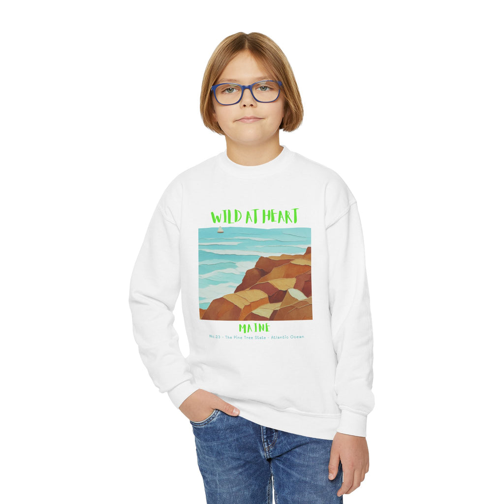 Maine Wild at Heart Youth Crewneck Sweatshirt