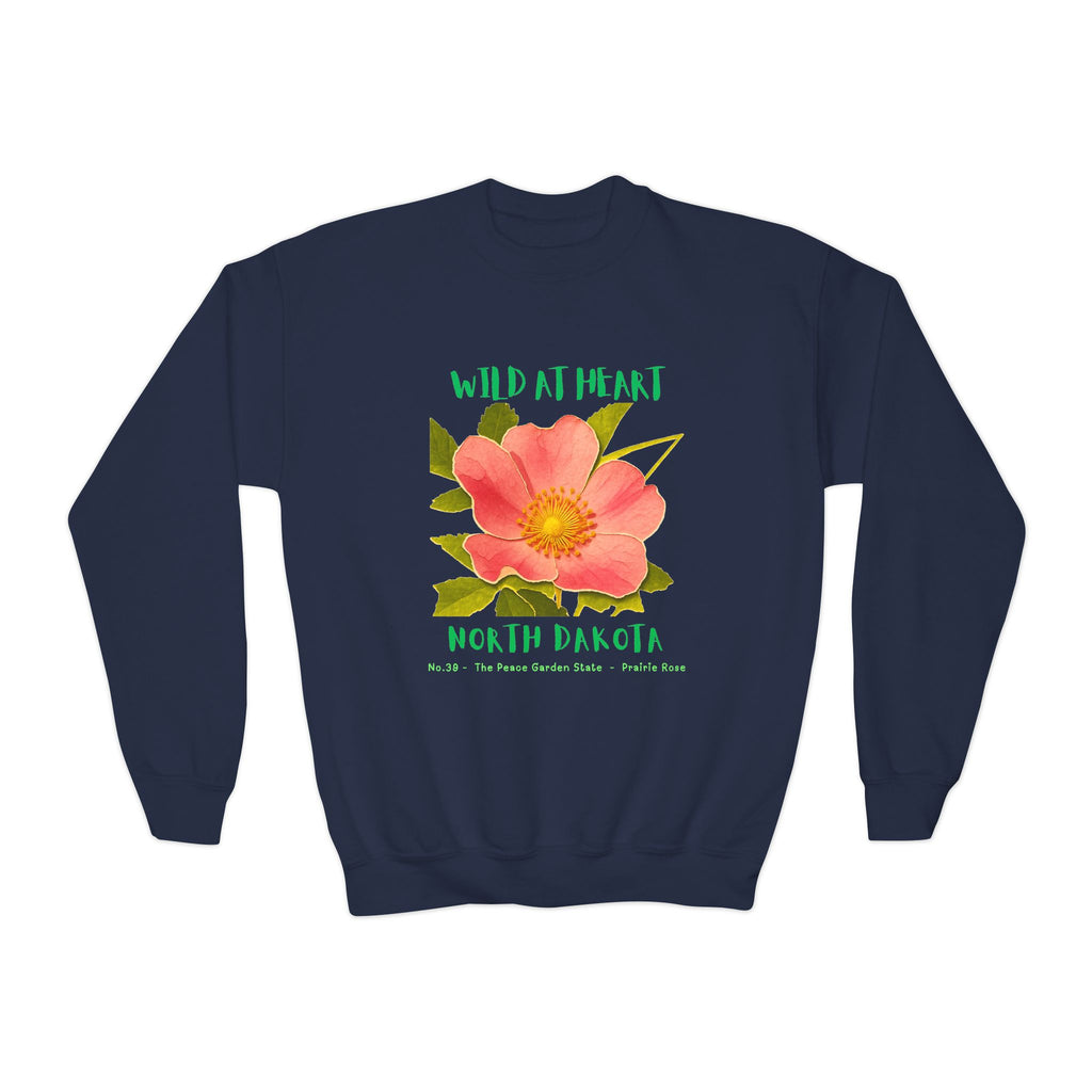 North Dakota Wild at Heart Youth Crewneck Sweatshirt