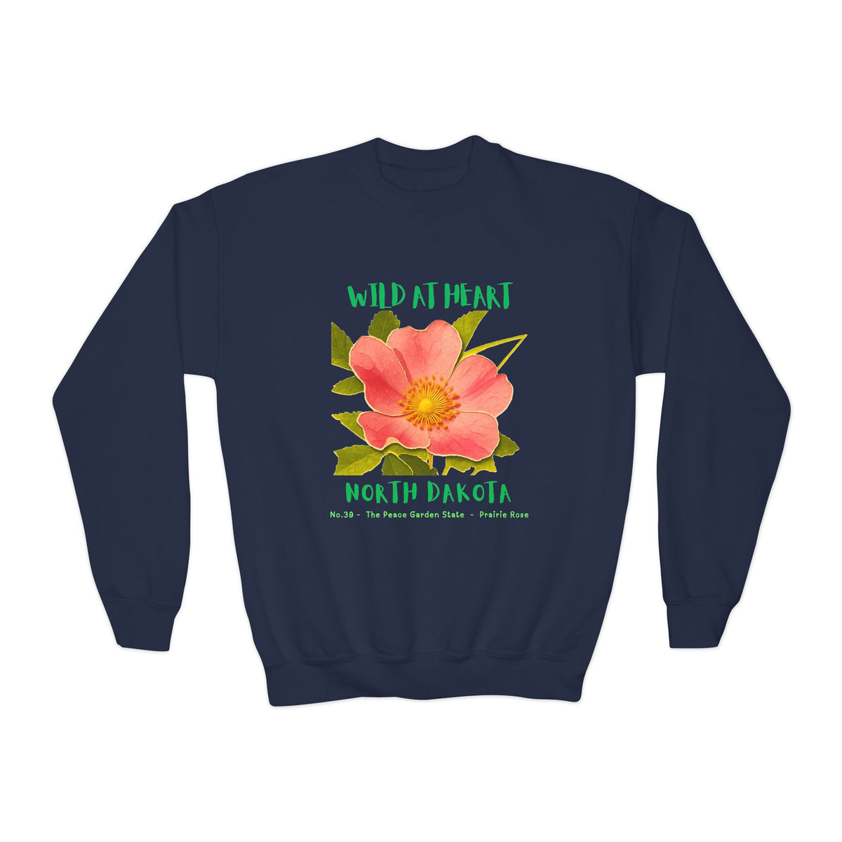 North Dakota Wild at Heart Youth Crewneck Sweatshirt