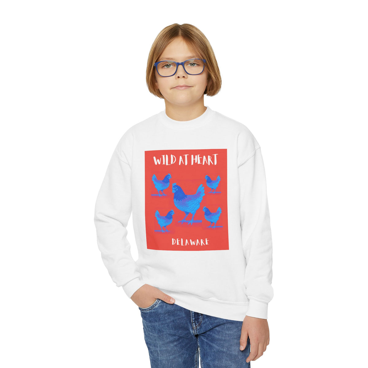 Delaware Wild at Heart Youth Crewneck Sweatshirt