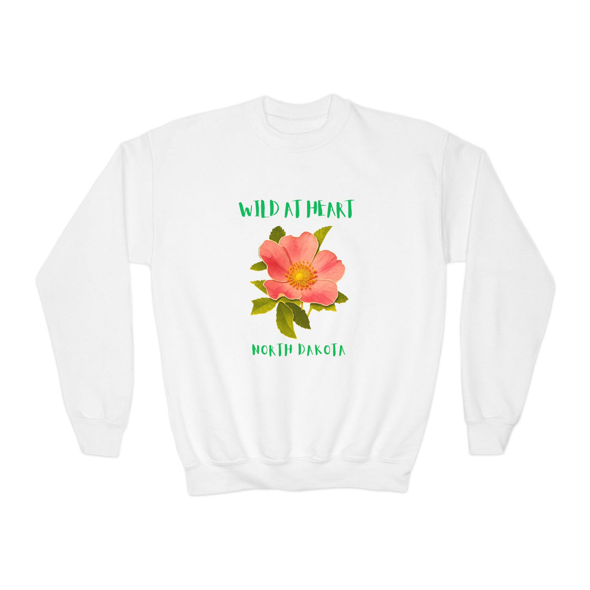 North Dakota Wild at Heart Youth Crewneck Sweatshirt