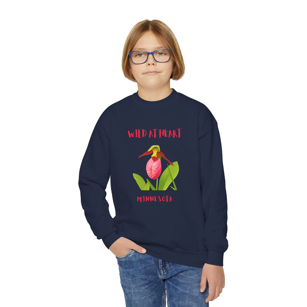 Minnesota Wild at Heart Youth Crewneck Sweatshirt