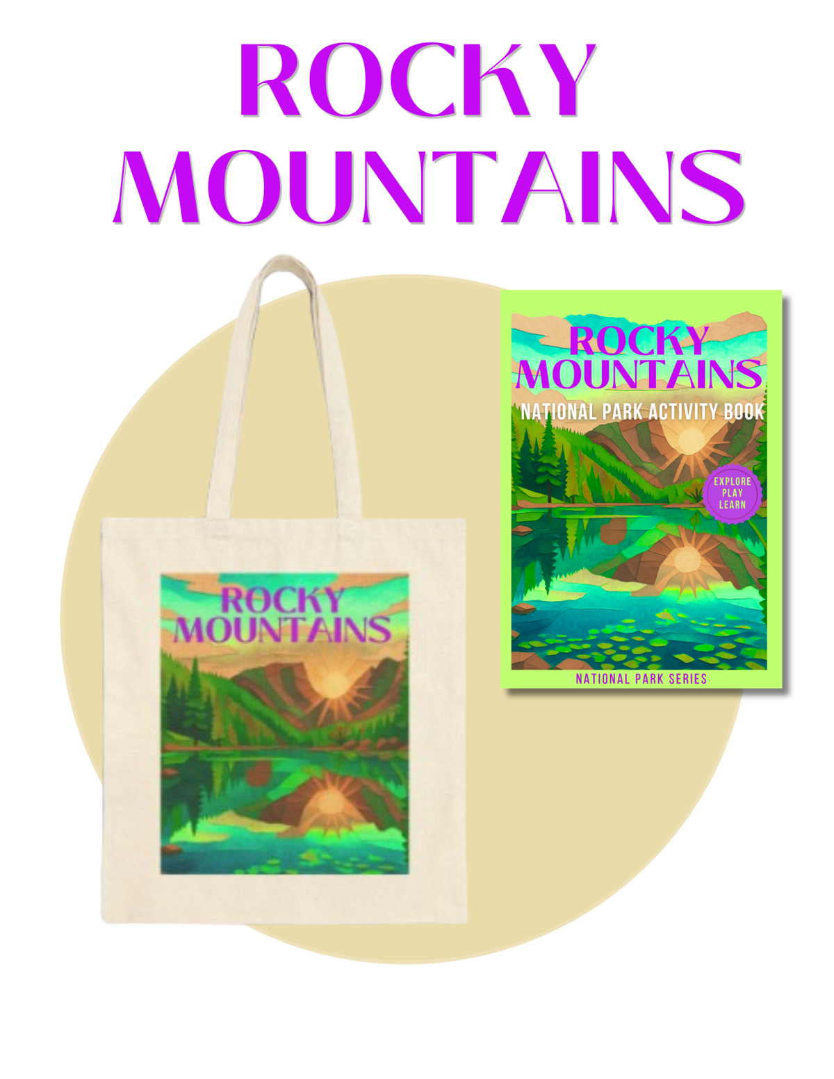 Wild at Heart Rocky Mountain National Park Gift Set – Activity Book + Canvas Tote, Kids Explorer Bundle